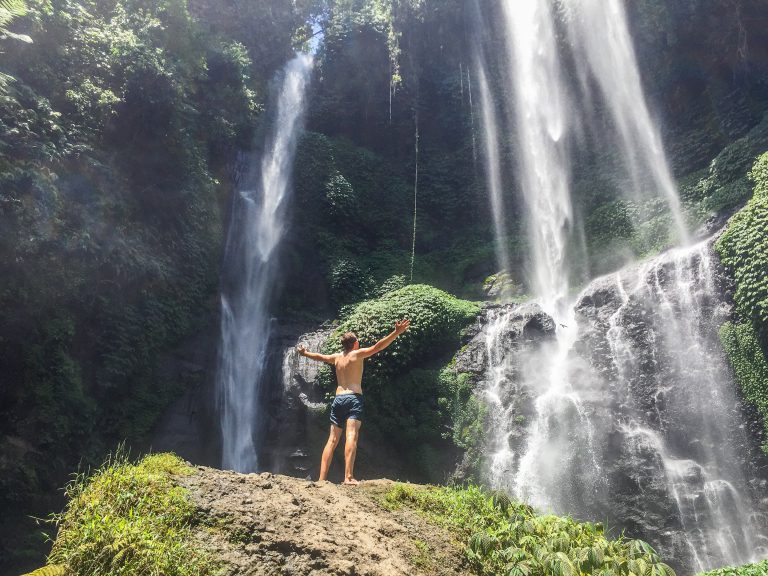 Alex at the Sekumpul Waterfall in Bali