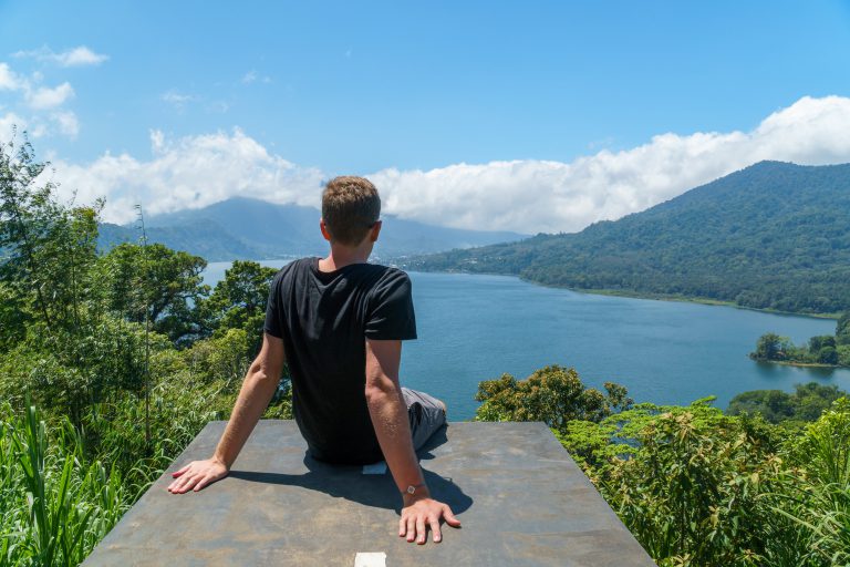 Alex on Top of Lake Bratan in Bali
