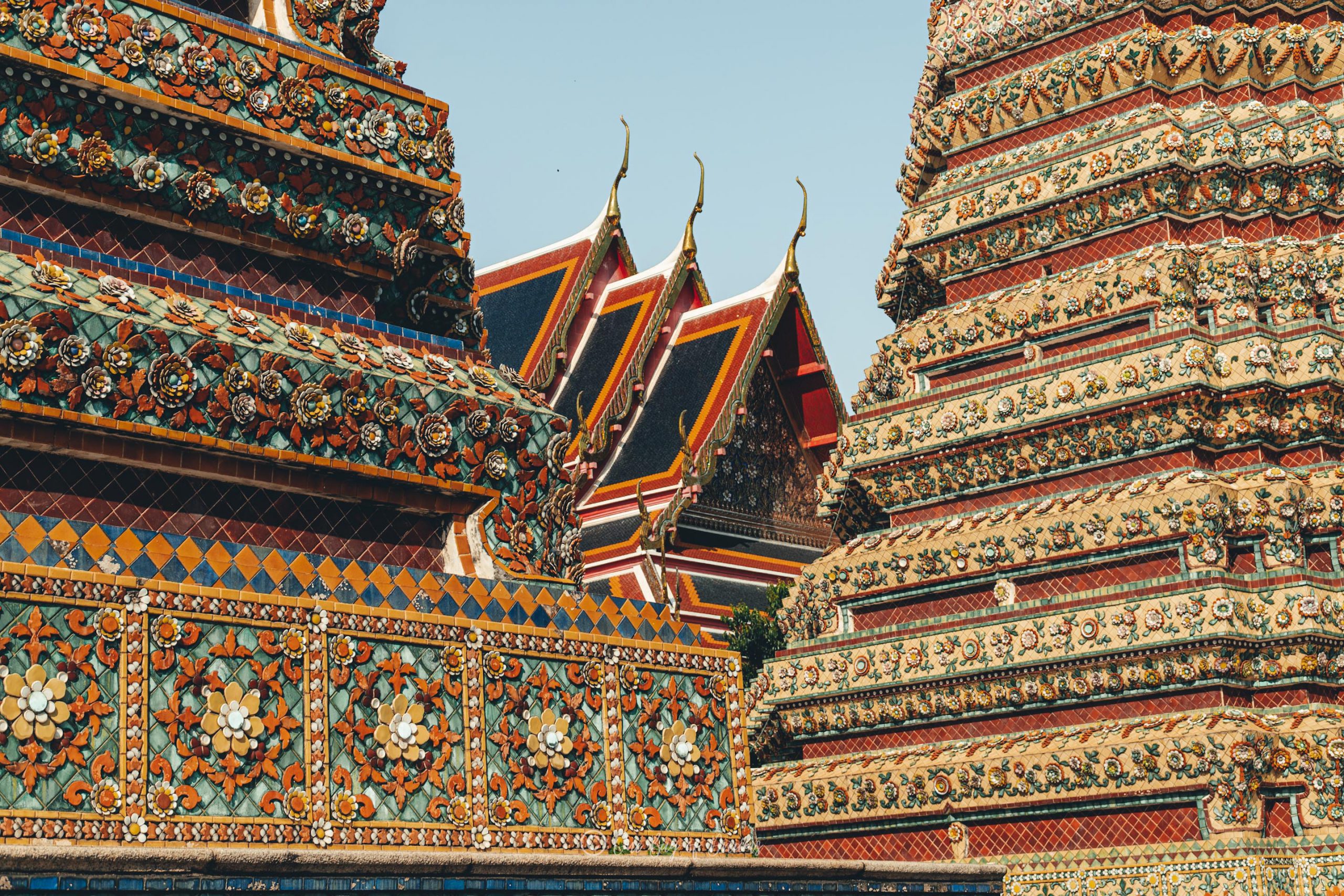 Roof of Wat Pho Temple in Bangkok