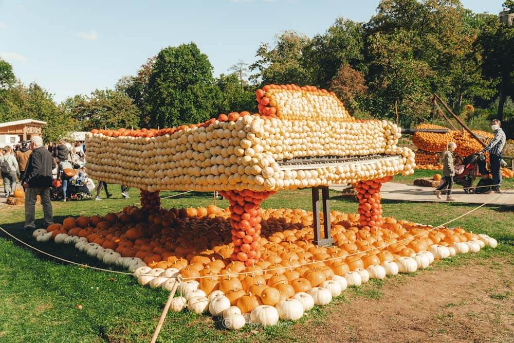 A piano made from pumpkin