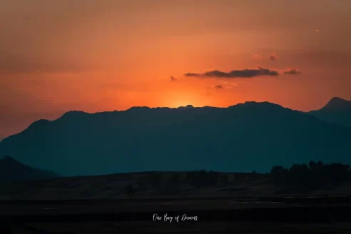 Sunset in Chinchero in the Sacred Valley close by Cusco