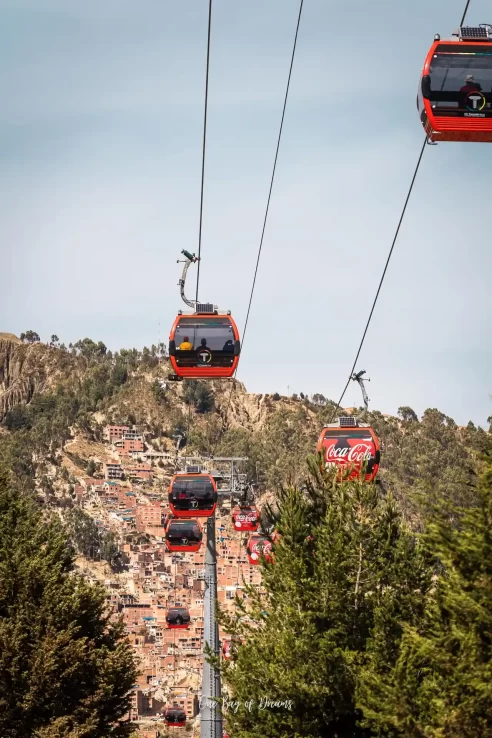 Riding the Teleferico in La Paz is one of the Things to Do in La Paz Bolivia