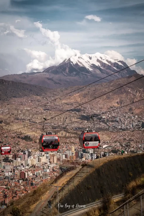 Riding the Teleferico in La Paz is one of the Top Things to Do in La Paz Bolivia