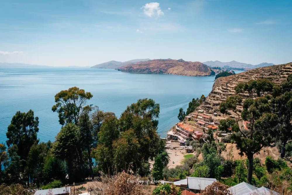 Panoramic View over Titicaca Lake from Isla del Sol